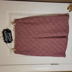 Ann Taylor Loft Skirt 10 Pink Black Weave Check